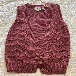 Women's Knit Cardigan Vest - Burgundy